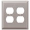 Amerelle Wall Plate, Number of Gangs: 2-Gang Stamped Steel, Brushed Nickel Finish, Gray 163DDBN - alternate 2
